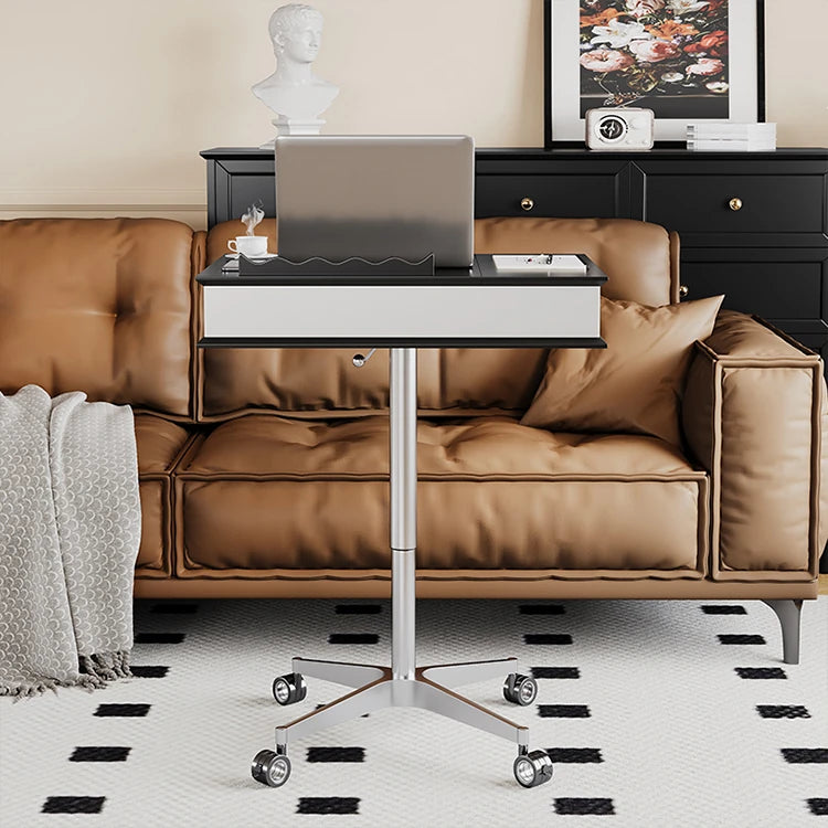 センターテーブル 多層板&アルミニウム合金製 折りたたみ機能付き モダンデザイン 移動便利なキャスター付き fcr-4834