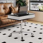 センターテーブル 多層板&アルミニウム合金製 折りたたみ機能付き モダンデザイン 移動便利なキャスター付き fcr-4834