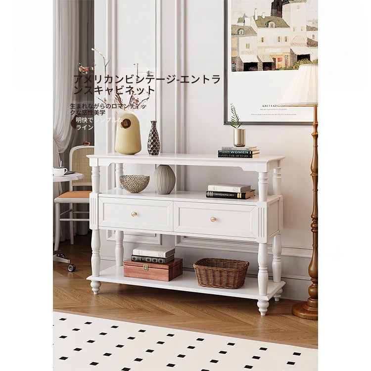 モダンデザインキャビネット - 多層板製のおしゃれな収納棚 | ホワイトカラー、リビング・ダイニングに最適 fcr-4835