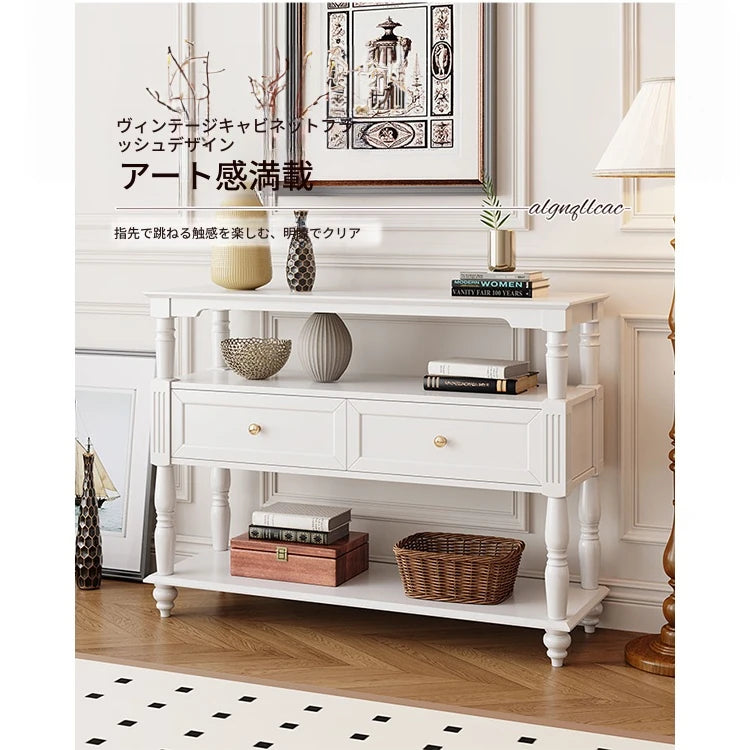 モダンデザインキャビネット - 多層板製のおしゃれな収納棚 | ホワイトカラー、リビング・ダイニングに最適 fcr-4835