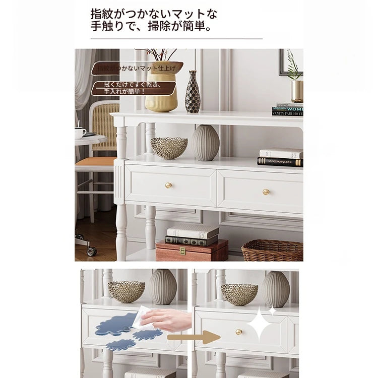 モダンデザインキャビネット - 多層板製のおしゃれな収納棚 | ホワイトカラー、リビング・ダイニングに最適 fcr-4835