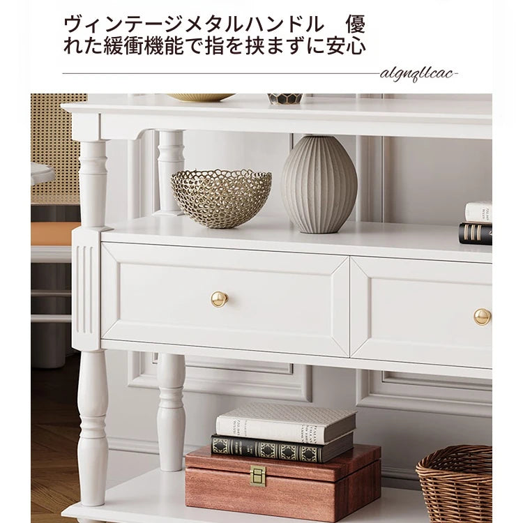 モダンデザインキャビネット - 多層板製のおしゃれな収納棚 | ホワイトカラー、リビング・ダイニングに最適 fcr-4835