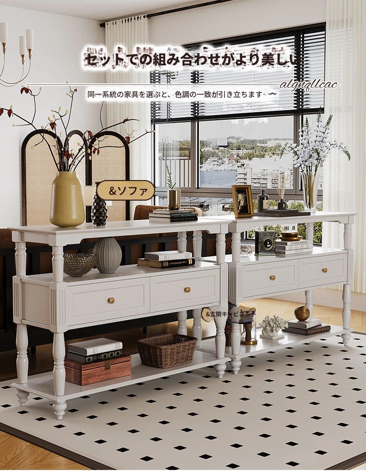 モダンデザインキャビネット - 多層板製のおしゃれな収納棚 | ホワイトカラー、リビング・ダイニングに最適 fcr-4835