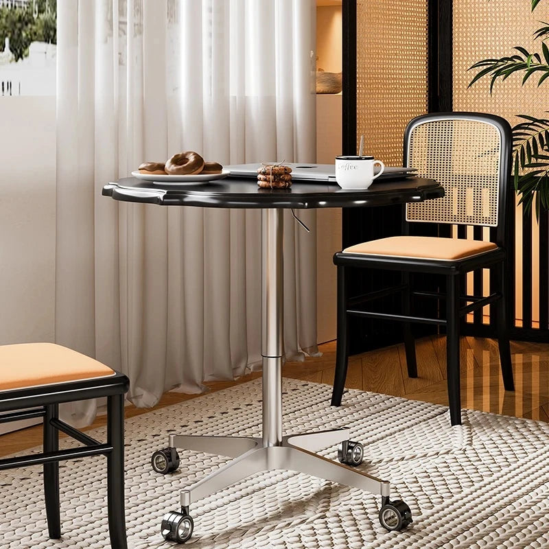 おしゃれなセンターテーブル|多層板とアルミニウム合金製|移動も簡単なキャスター付きデザイン fcr-4836