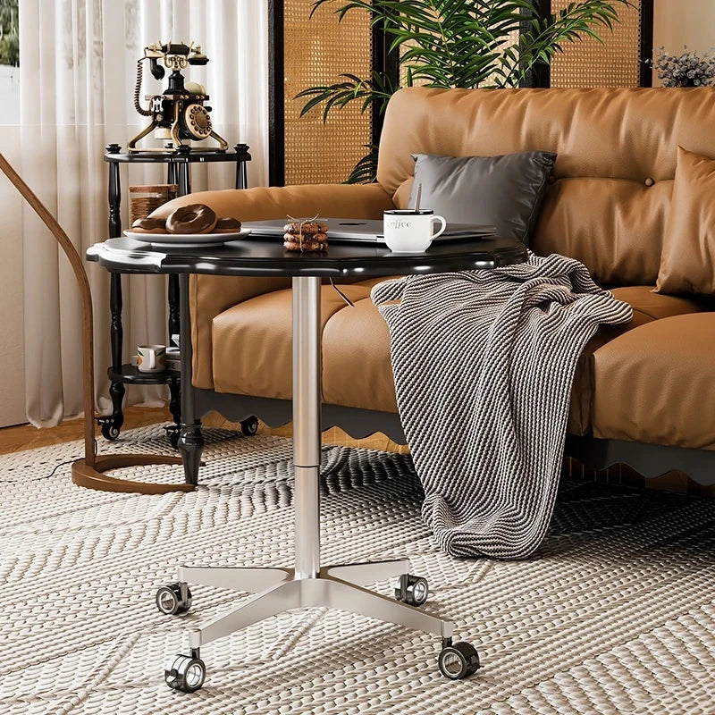 おしゃれなセンターテーブル|多層板とアルミニウム合金製|移動も簡単なキャスター付きデザイン fcr-4836