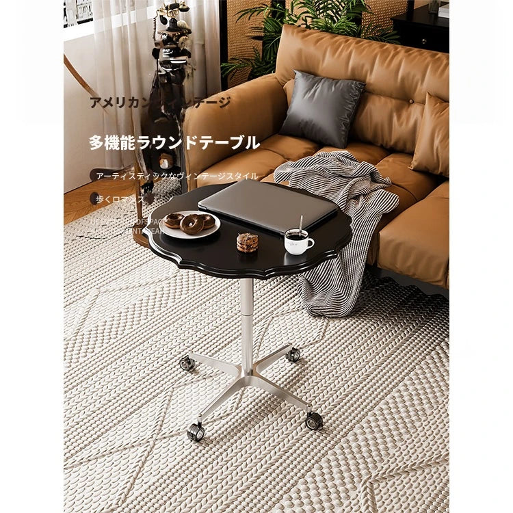 おしゃれなセンターテーブル|多層板とアルミニウム合金製|移動も簡単なキャスター付きデザイン fcr-4836