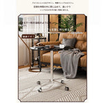 おしゃれなセンターテーブル|多層板とアルミニウム合金製|移動も簡単なキャスター付きデザイン fcr-4836