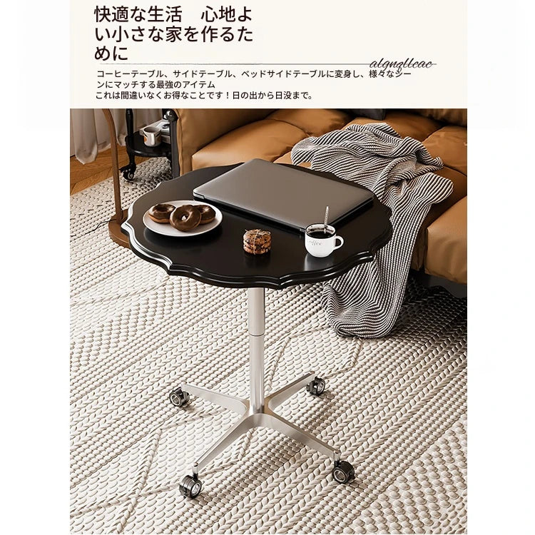 おしゃれなセンターテーブル|多層板とアルミニウム合金製|移動も簡単なキャスター付きデザイン fcr-4836