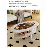 おしゃれな多層板ガラスセンターテーブル|リビングルームにぴったりのエレガントデザイン fcr-4838