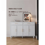 おしゃれなホワイトキャビネット - 多層板製、収納力抜群でシンプルなデザイン、リビングや玄関に最適! fcr-4841