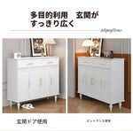 おしゃれなホワイトキャビネット - 多層板製、収納力抜群でシンプルなデザイン、リビングや玄関に最適! fcr-4841