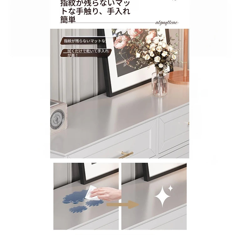 おしゃれなホワイトキャビネット - 多層板製、収納力抜群でシンプルなデザイン、リビングや玄関に最適! fcr-4841