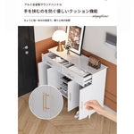 おしゃれなホワイトキャビネット - 多層板製、収納力抜群でシンプルなデザイン、リビングや玄関に最適! fcr-4841