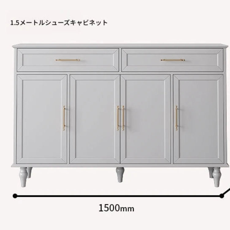 おしゃれなホワイトキャビネット - 多層板製、収納力抜群でシンプルなデザイン、リビングや玄関に最適! fcr-4841