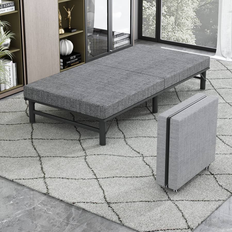 【快眠ベッド】MDF集成材&竹炭パネル採用!快適な寝心地を追求、人造繊維&椰纖絲マット付き fcsnm-904