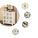 カラフルなタイルが魅力!無垢材セラミックキャビネットで華やかさを演出 fcwz-2349