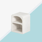 モダンデザインのホワイトナイトテーブル|おしゃれで機能的な収納スペース完備 fcwz-2362