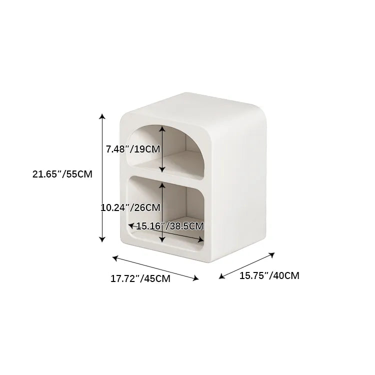 モダンデザインのホワイトナイトテーブル|おしゃれで機能的な収納スペース完備 fcwz-2362