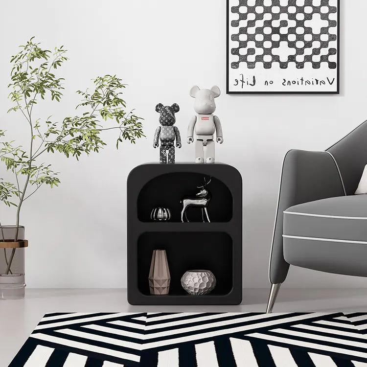 モダンデザインのホワイトナイトテーブル|おしゃれで機能的な収納スペース完備 fcwz-2362