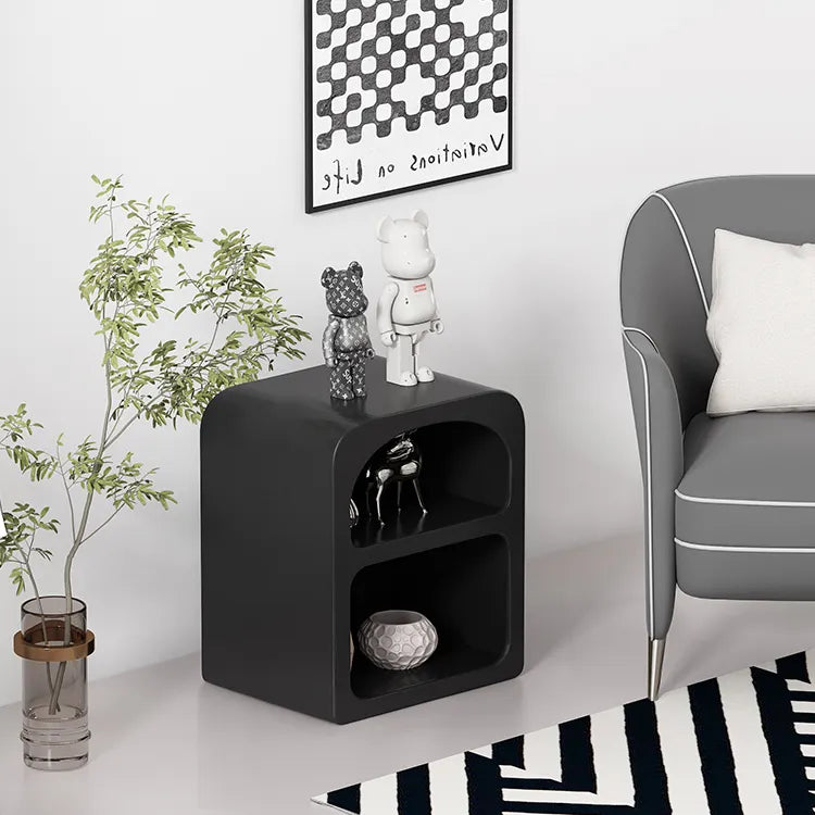 モダンデザインのホワイトナイトテーブル|おしゃれで機能的な収納スペース完備 fcwz-2362