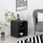 モダンデザインのホワイトナイトテーブル|おしゃれで機能的な収納スペース完備 fcwz-2362