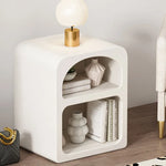 モダンデザインのホワイトナイトテーブル|おしゃれで機能的な収納スペース完備 fcwz-2362