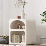 モダンデザインのホワイトナイトテーブル|おしゃれで機能的な収納スペース完備 fcwz-2362