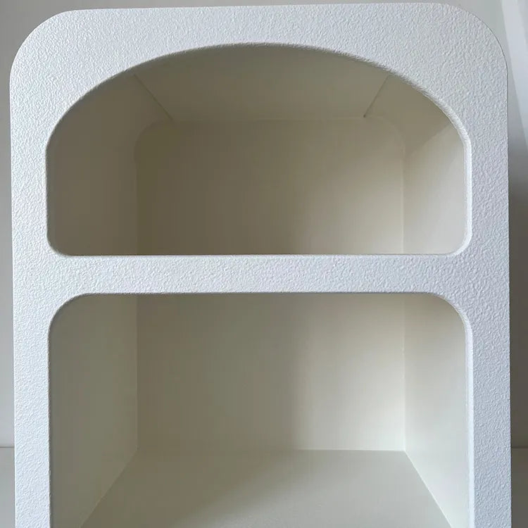 モダンデザインのホワイトナイトテーブル|おしゃれで機能的な収納スペース完備 fcwz-2362