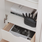 【玄関&リビングに】シェルホワイトの曲線キャビネット おしゃれ収納&ディスプレイに最適 fcwz-2363