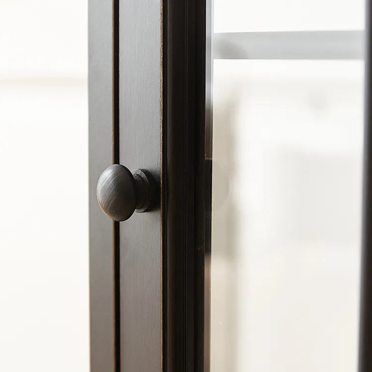 クラシックデザインのパイン材キャビネット|おしゃれなガラス扉付き収納家具 fcwz-2365