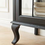 クラシックデザインのパイン材キャビネット|おしゃれなガラス扉付き収納家具 fcwz-2365