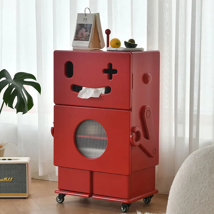 かわいいロボットデザインのガラス製キャビネット - おしゃれな収納アイディア! fcwz-2367