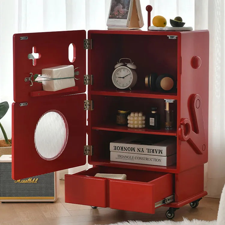 かわいいロボットデザインのガラス製キャビネット - おしゃれな収納アイディア! fcwz-2367