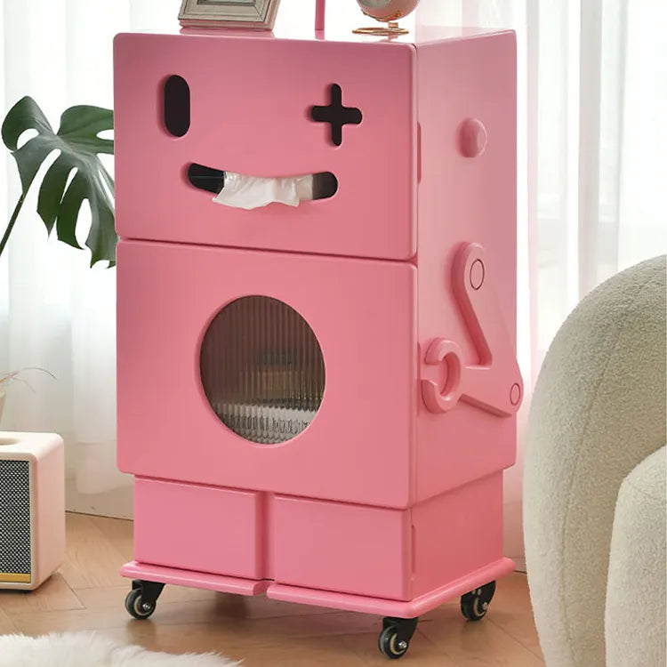 かわいいロボットデザインのガラス製キャビネット - おしゃれな収納アイディア! fcwz-2367