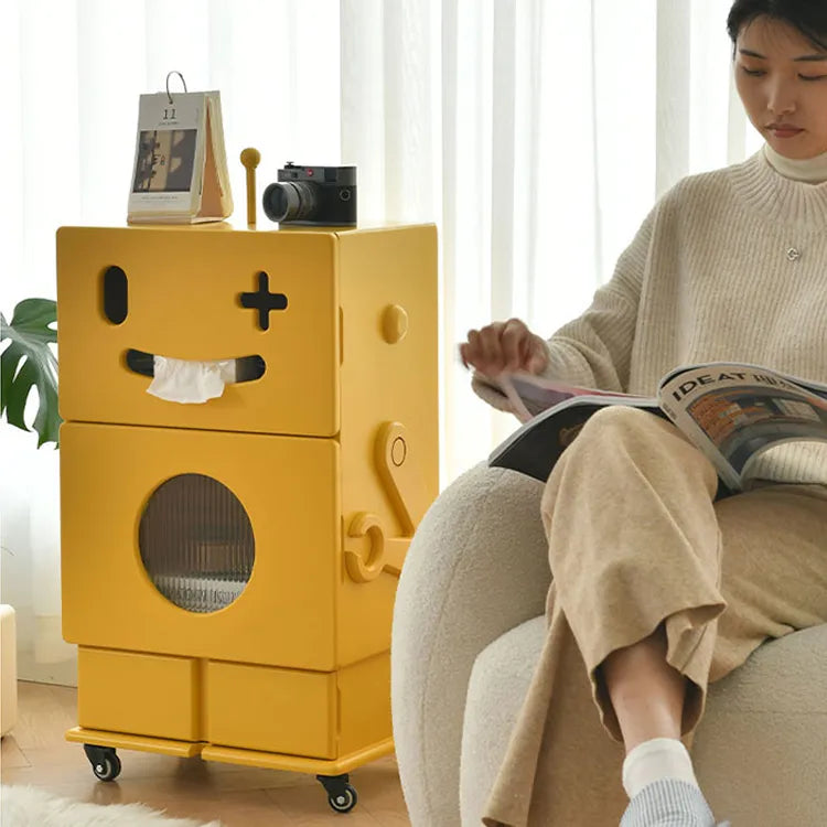 かわいいロボットデザインのガラス製キャビネット - おしゃれな収納アイディア! fcwz-2367