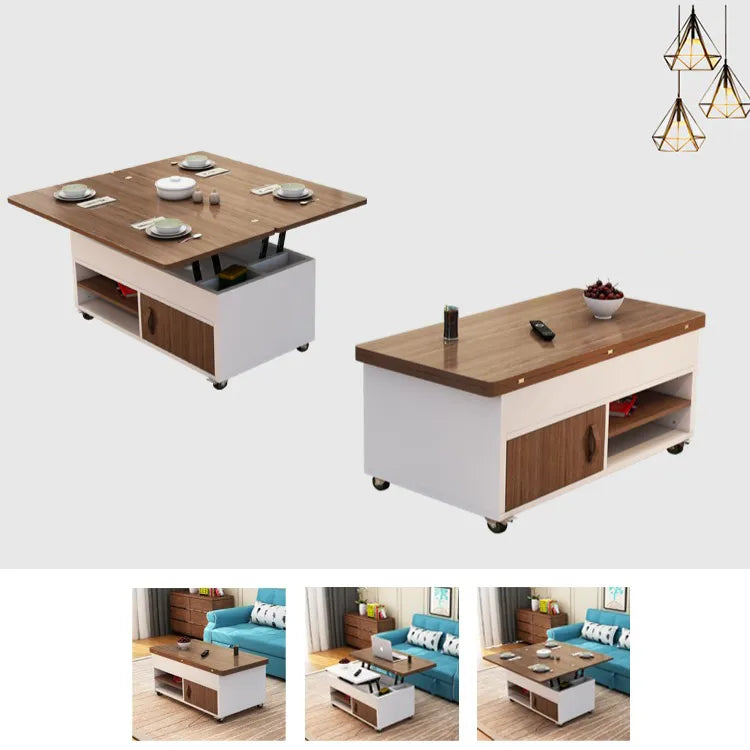 モダンデザイン多層板製センターテーブル|昇降式&収納機能付き fcx-2587