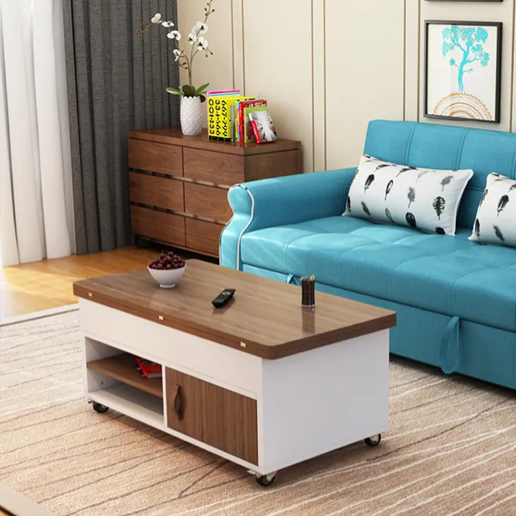 モダンデザイン多層板製センターテーブル|昇降式&収納機能付き fcx-2587