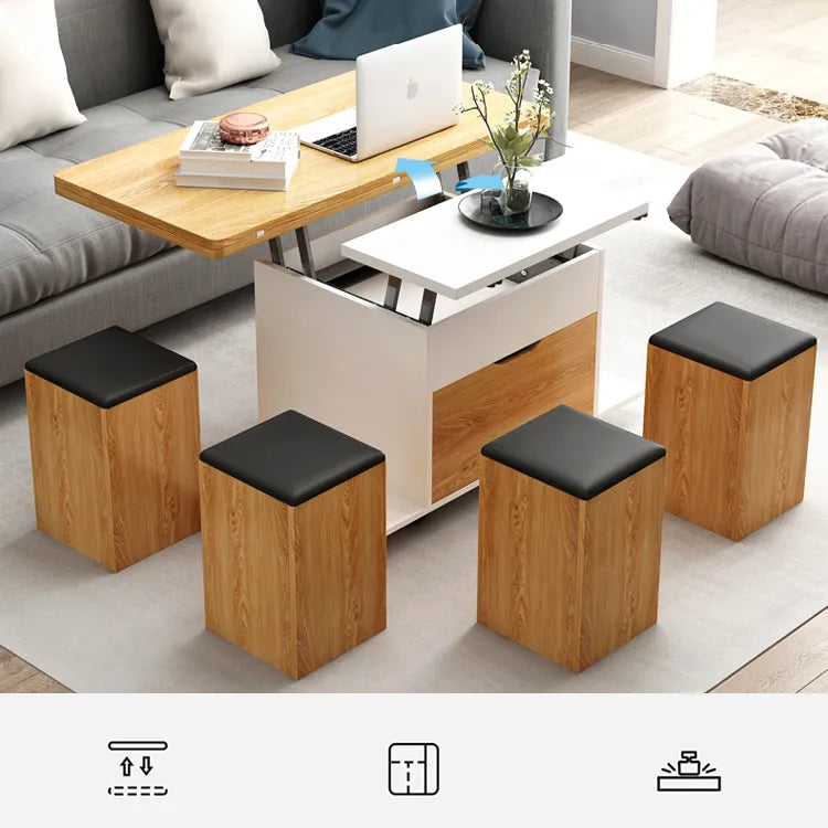 モダンデザイン!多層板?合成皮革の高級センターテーブルセット fcx-2591