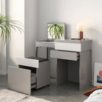 モダンデザインのガラス&合成皮革化粧台セット - スタイリッシュな収納力とコンパクトサイズ fcx-2594