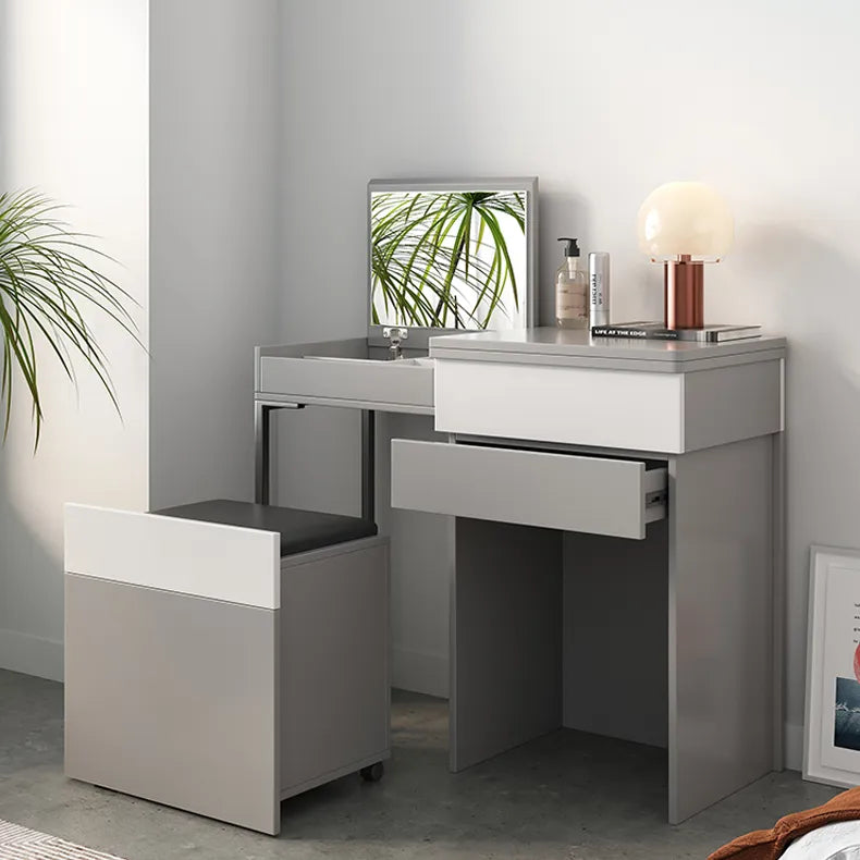 モダンデザインのガラス&合成皮革化粧台セット - スタイリッシュな収納力とコンパクトサイズ fcx-2594