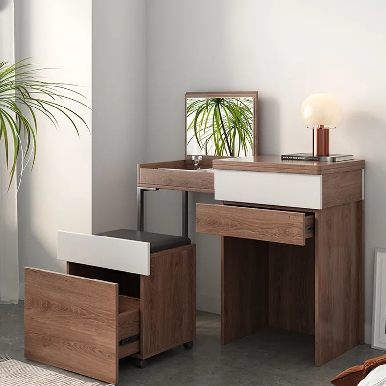 モダンデザインのガラス&合成皮革化粧台セット - スタイリッシュな収納力とコンパクトサイズ fcx-2594