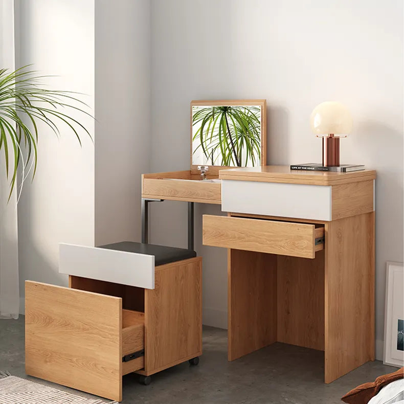 モダンデザインのガラス&合成皮革化粧台セット - スタイリッシュな収納力とコンパクトサイズ fcx-2594