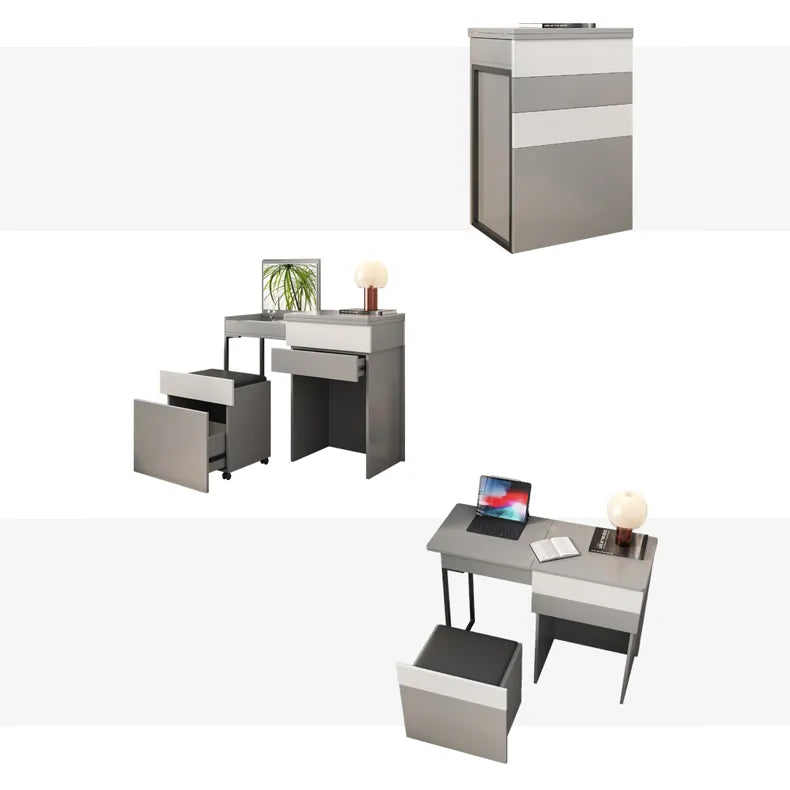 モダンデザインのガラス&合成皮革化粧台セット - スタイリッシュな収納力とコンパクトサイズ fcx-2594