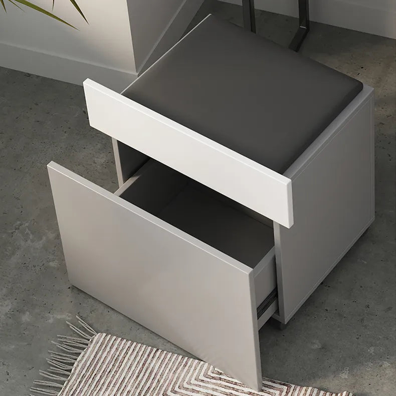 モダンデザインのガラス&合成皮革化粧台セット - スタイリッシュな収納力とコンパクトサイズ fcx-2594