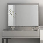 モダンデザインのガラス&合成皮革化粧台セット - スタイリッシュな収納力とコンパクトサイズ fcx-2594