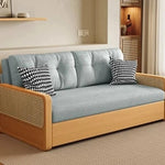 オーク無垢材とラタン使用のシリコンフィルコーデュロイソファー|モダンで快適なリビングスタイルを演出 fdh-3111