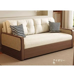 オーク無垢材とラタン使用のシリコンフィルコーデュロイソファー|モダンで快適なリビングスタイルを演出 fdh-3111