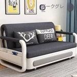 モダンデザインの綿麻ソファー - 無垢材フレーム & PUレザー製、収納付きの快適リビング必需品! fdh-4760