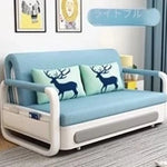 モダンデザインの綿麻ソファー - 無垢材フレーム & PUレザー製、収納付きの快適リビング必需品! fdh-4760