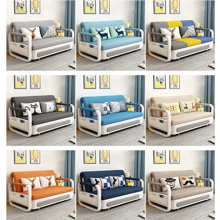 モダンデザインの綿麻ソファー - 無垢材フレーム & PUレザー製、収納付きの快適リビング必需品! fdh-4760